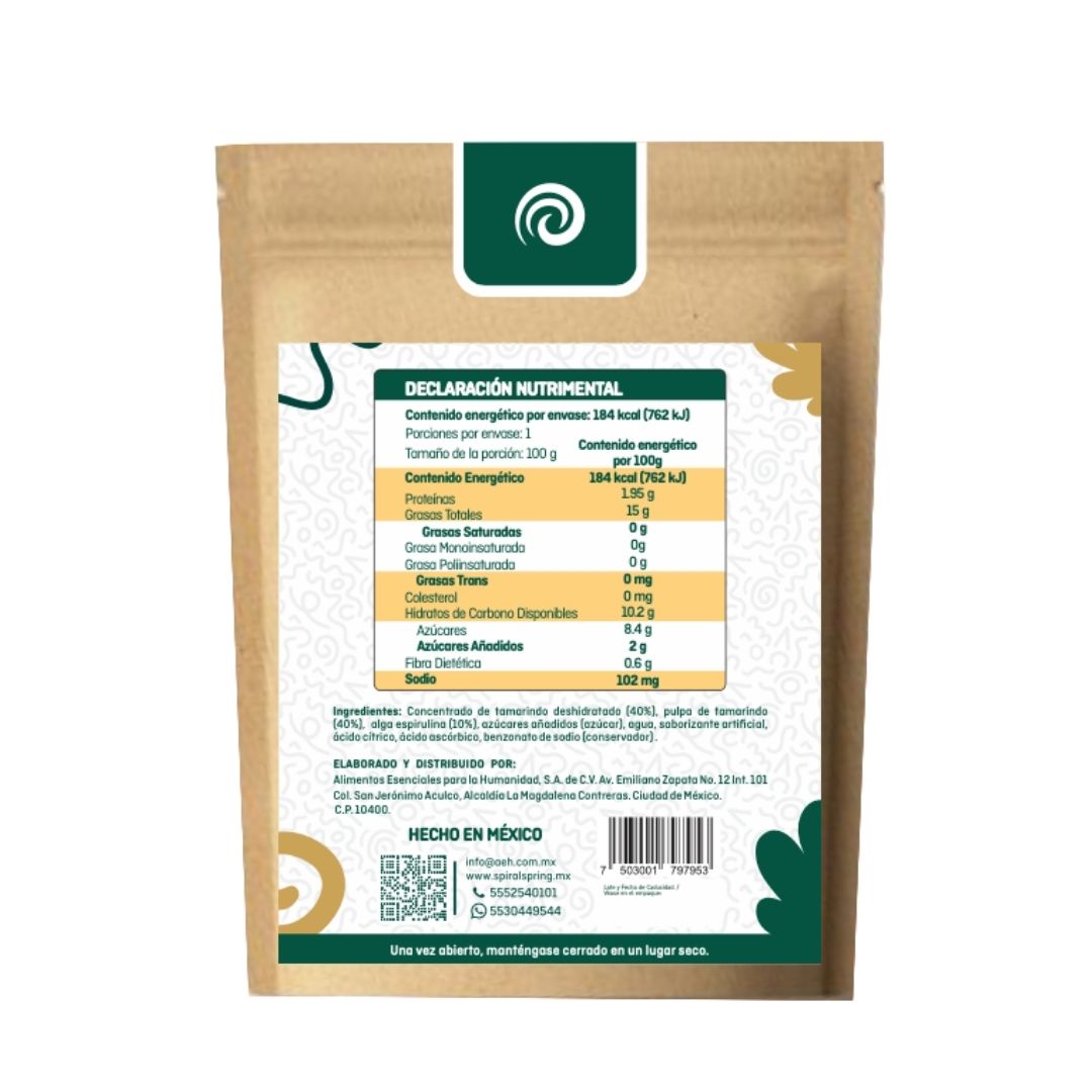 Tamarindos Deshidratados, Enchilados con Espirulina – 100g