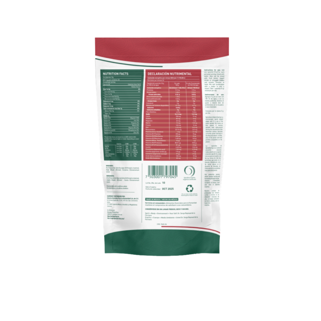 Espirulina + Canela y Jengibre en polvo