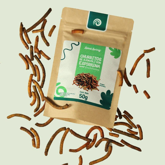 Churritos Enchilados con Espirulina – 50g