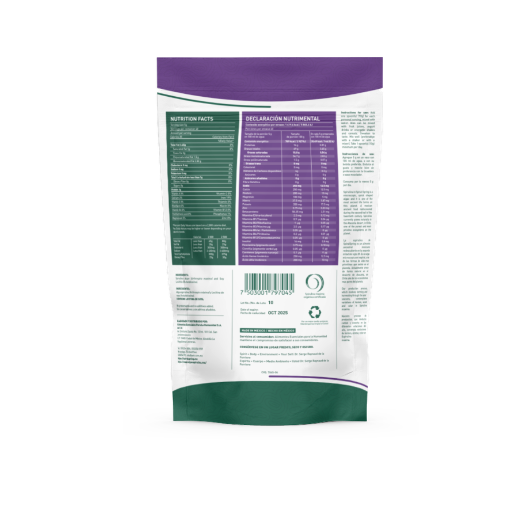 Espirulina + Lecitina de Soya en polvo.