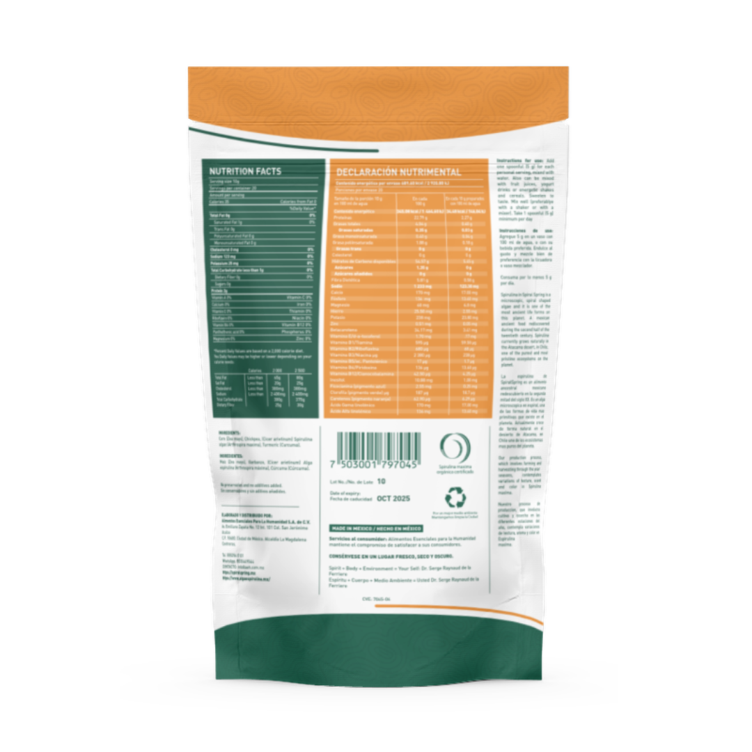 Espirulina + Garbanzo y Cúrcuma en polvo