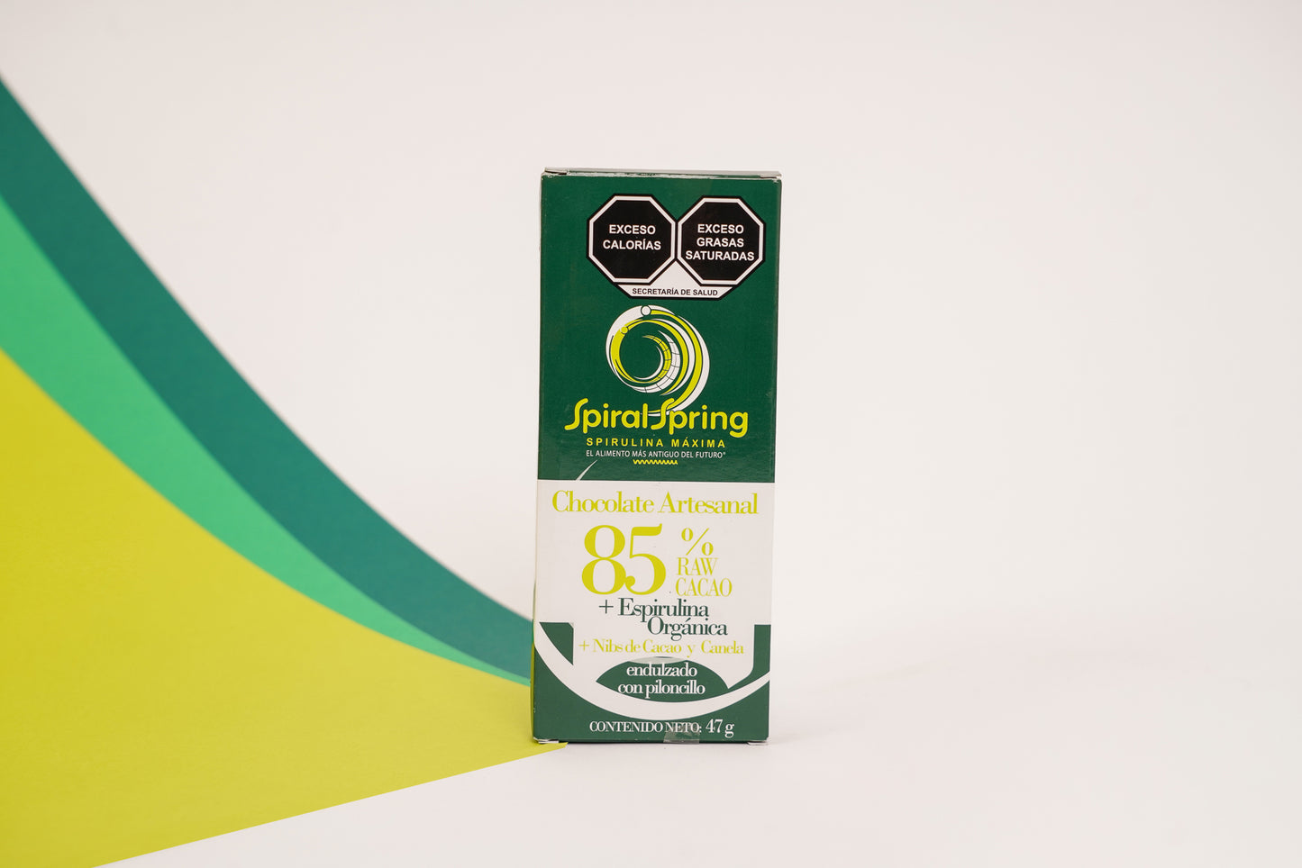 Barra de Chocolate artesanal con Espirulina 47 gramos