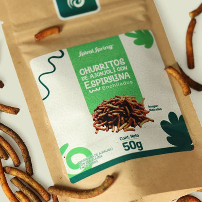 Churritos Enchilados con Espirulina – 50g