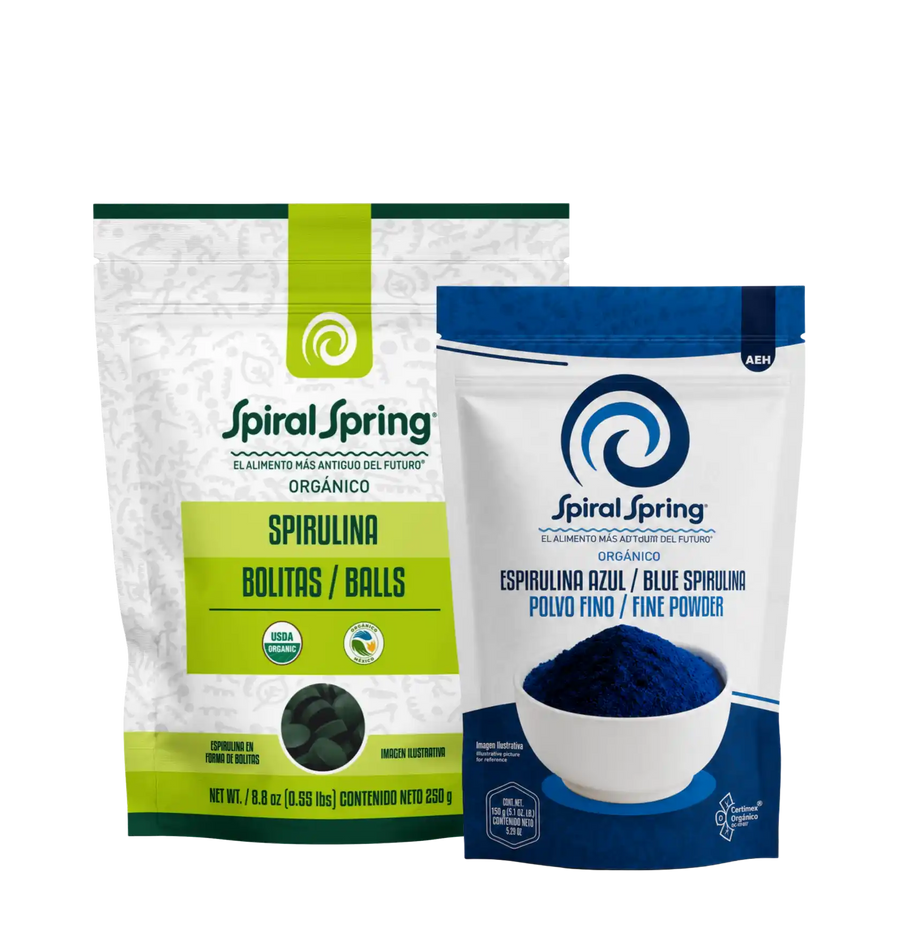 Espirulina Verde Bolitas + Espirulina Azul Polvo