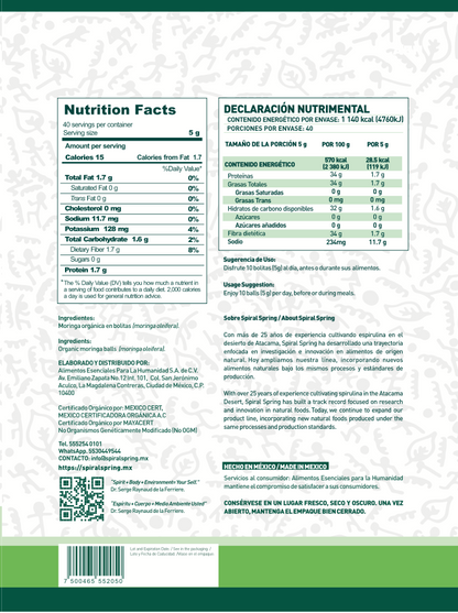 Moringa en Bolitas - 200g