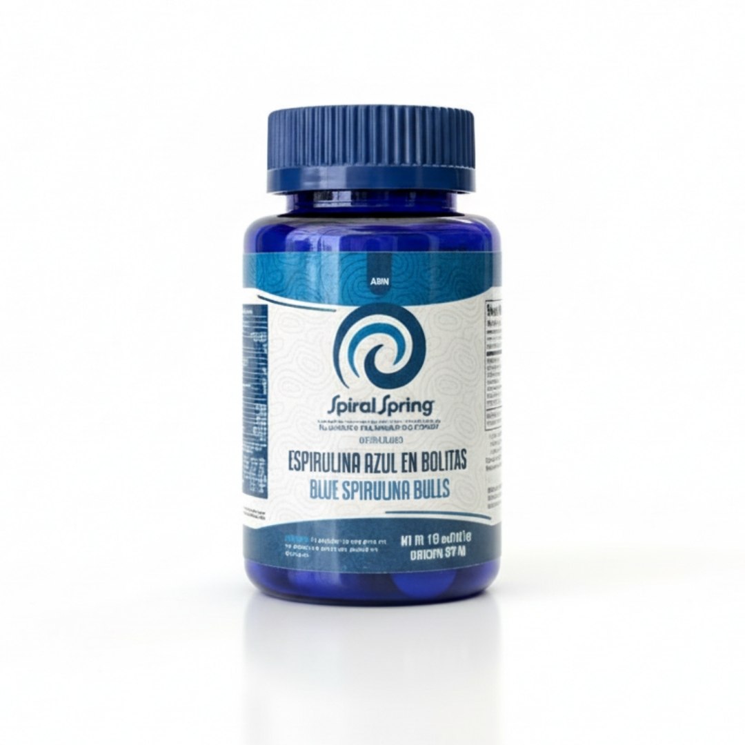 Frasco de Espirulina Azul en bolitas 50g | Ficocianina orgánica.