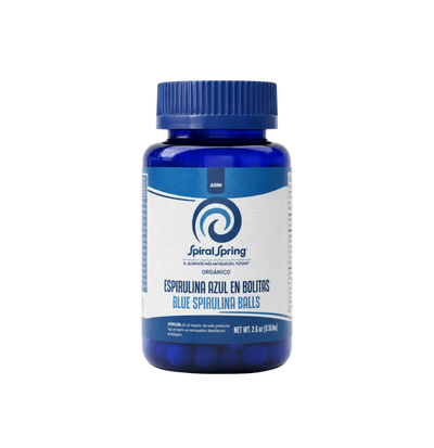 Frasco de Espirulina Azul en bolitas 50g | Ficocianina orgánica.